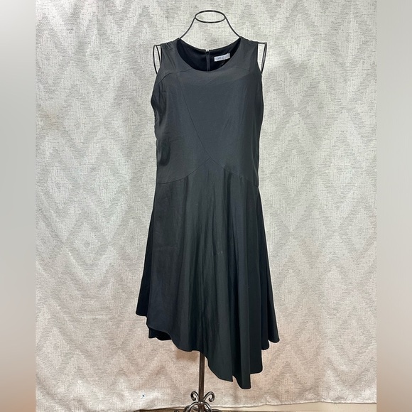 Line 32 v neck a-line knee length asymetrical dress size L - Picture 1 of 6